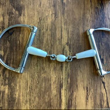 White Rubber Barrel Stainless Steel Dee Ring Bit