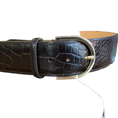 Leather C Belt Croc Embossed