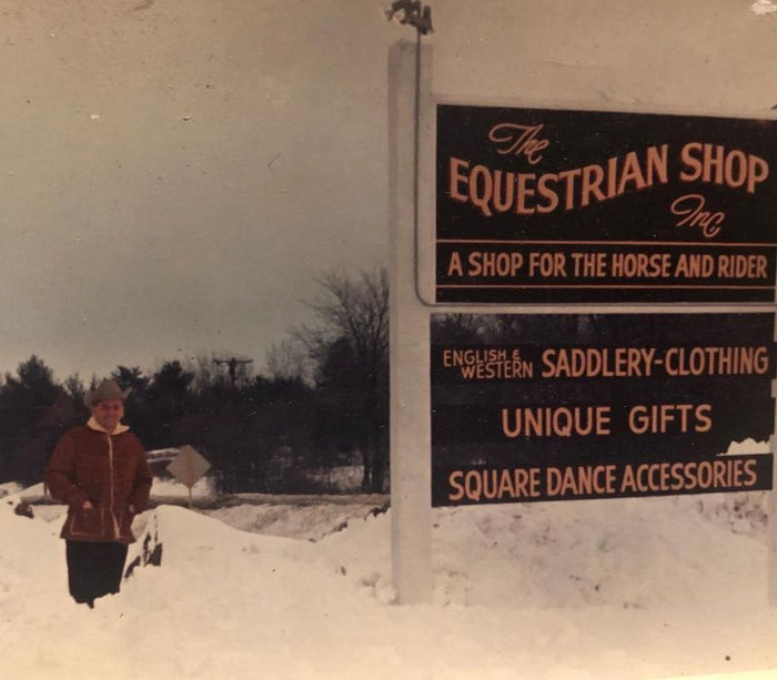 Paul Proulx In front of The Equestrian Shop when it first opened and was selling english and western wear