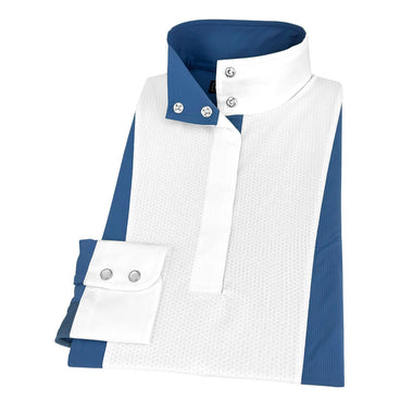 Ladies "Luna II" Blue Self-Trim Long Sleeve Performance Show Shirt