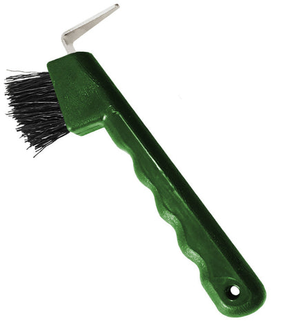 Hoof Pick with Brush Grooved Handle