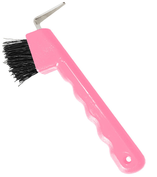 Hoof Pick with Brush Grooved Handle