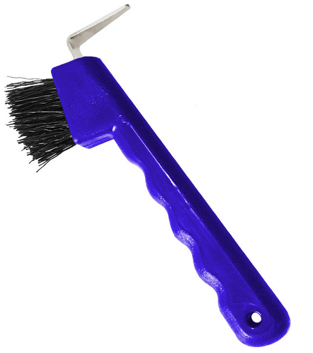 Hoof Pick with Brush Grooved Handle