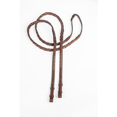ARC DE TRIOMPHE FANCY STITCHED RAISED ULTRA GRIP LACED REINS|BROWN
