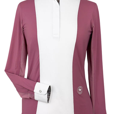 Ladies "Luna II" Dark Pink Gallop Garden Long Sleeve Performance Show Shirt
