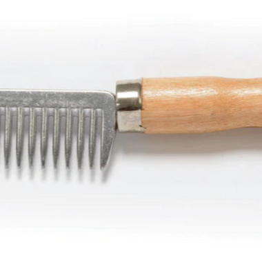 Aluminum Comb with Wooden Handle