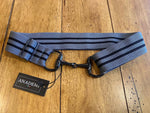 Black Bit Buckle Stripe Stretch Belt