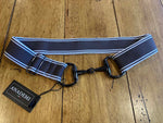 Black Bit Buckle Stripe Stretch Belt