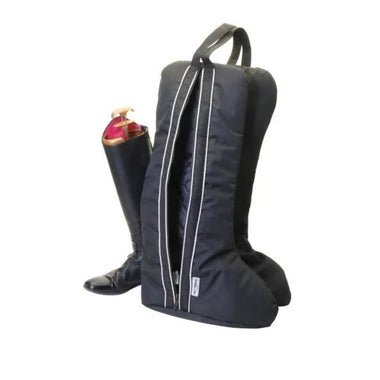 Black with White piping Boot Bag