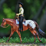 Breyer Traditional Chocolatey with western rider and saddle