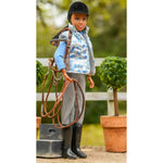 Breyer Traditional Makayla Schooling Rider holding tack at the farm