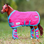 Breyer Traditional Pink Blanket and Shipping Boots on Smaller Model Horse