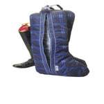 CB Blue Plaid Boot Bag