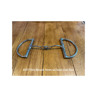 Thin Mouth Center Curb with Chain Link Snaffle Dee
