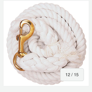 Weaver Leather Cotton Lead Rope With Brass Plated 225 Snap, 5/8" X 10'