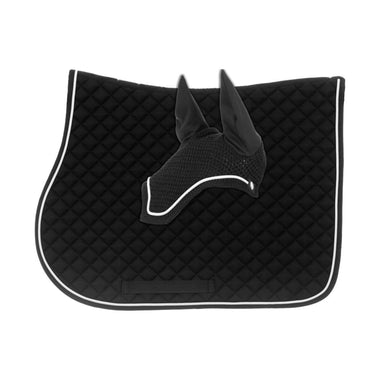 Equinavia Voss All Purpose Saddle Pad and Bonnet Set Black/White