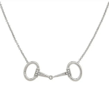 Rhodium Horse Snaffle Bit Necklace
