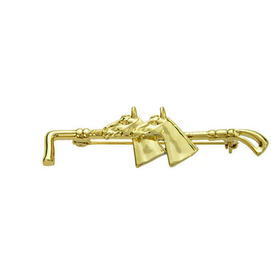 Whip with 2 Horse Heads Stock Pin
