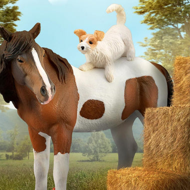 Breyer CollectA Skewbald Mare with Terrier