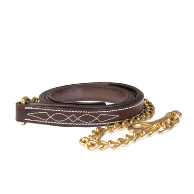 Huntley Equestrian Leather Lead With Brass Chain