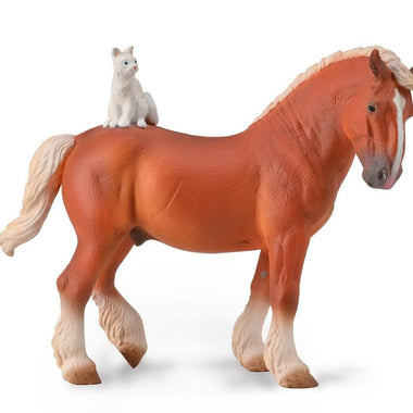 Breyer CollectA Draft Horse with Cat