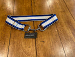 Silver Bit Buckle Striped Stretch Belt