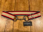 Silver Bit Buckle Striped Stretch Belt