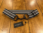Black Bit Buckle Stripe Stretch Belt