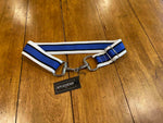 Silver Bit Buckle Striped Stretch Belt