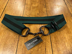 Black Bit Buckle Stripe Stretch Belt