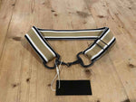 Black Bit Buckle Stripe Stretch Belt