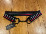 Black Bit Buckle Stripe Stretch Belt