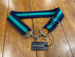 Silver Bit Buckle Striped Stretch Belt