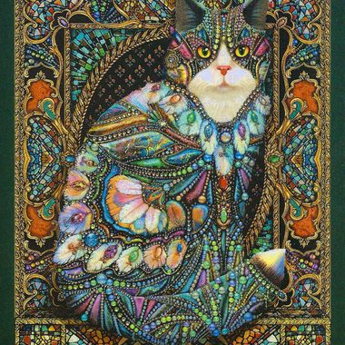 "Jeweled Cat" Card