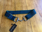 Silver Bit Buckle Striped Stretch Belt