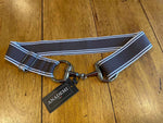 Silver Bit Buckle Striped Stretch Belt