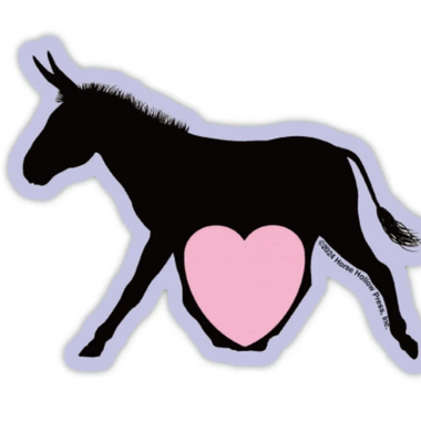 Donkey with Heart Sticker