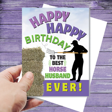 "Happy Birthday to the Best Horse Husband" Birthday Card