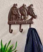 Three Horse Head Cast Iron Wall Hook