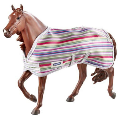 Breyer Traditional Colorful Stable Blanket Stripe on model horse