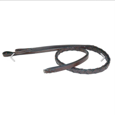 Round Raised Fancy Stitched Lace Reins with Hook Studs