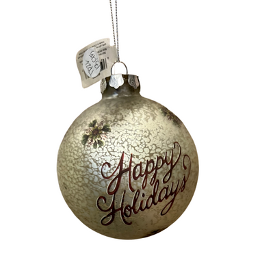 Happy Holidays, Red Barn Ornament