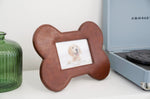 Pet Leather Bone Shaped Picture Frame, 4x6