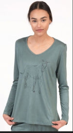 Dream On V Neck Long Sleeve Tee