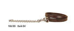 Leather Lead with 24” Brass Plated Chain or Nickle Chain