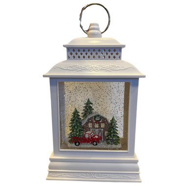 Red Barn and Truck Water Lantern