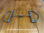Thin Mouth 5mm with Center Chain Curb Snaffle Dee