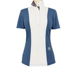 Girls "Luna II" Blue Stirrup Talk Short Sleeve Performance Show Shirt