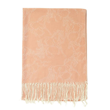 Lila Linear Horses Pashmina Scarf