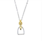 Two-Tone Rhodium Stirrup Necklace